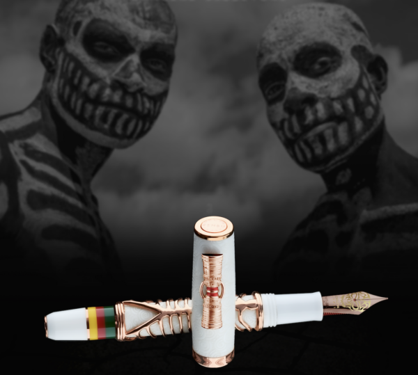 Delta Simbu Indigenous People Collection 2025 "Dancing Skeletons" White and Rose Gold Limited Edition Fountain Pen